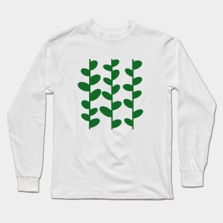 green leaves digital illustration, modern art, digital art Long Sleeve T-Shirt